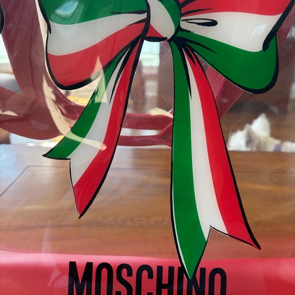 Moschino Transparent Tote with Red and Green Bow - EUC - Picture 5 of 8